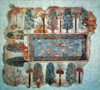 A 3400 year old picture of a tilapia garden on the tomb of Nebamun.
